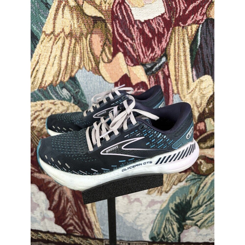 Brooks Glycerin GTS 20 Women’s Size 7.5 Blue Peacock Pink Athletic Running Shoes